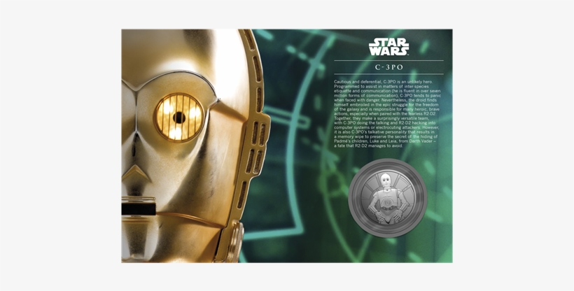 Star Wars C Po Proof Medal Cover - Star Wars, transparent png