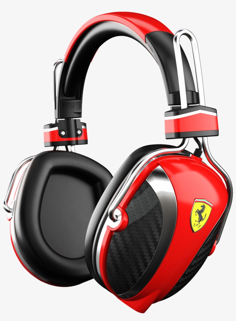 Scuderia Ferrari P200 Red Headphones, transparent png