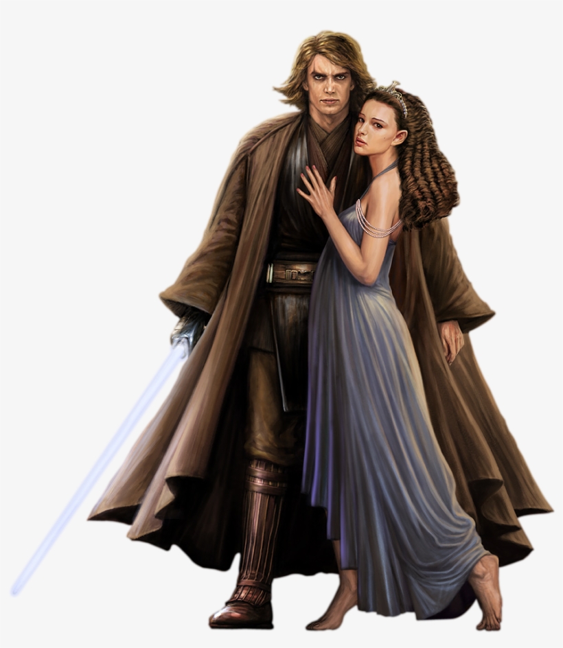 Anakin & Amidala On The Eve Of Her Assassination From - Anakin Skywalker And Padme Art, transparent png