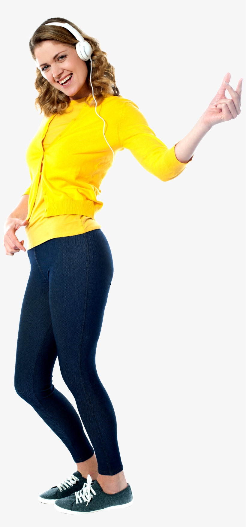 Music Headphone Png - Women Listening Music Png, transparent png