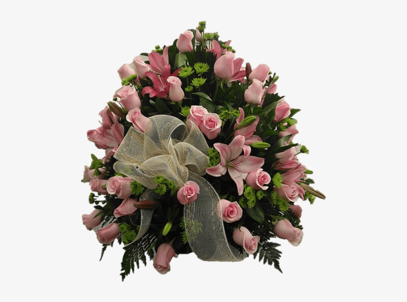 Rosas R 04 Arrangement In Roses With Red Lilies Es - Bouquet, transparent png