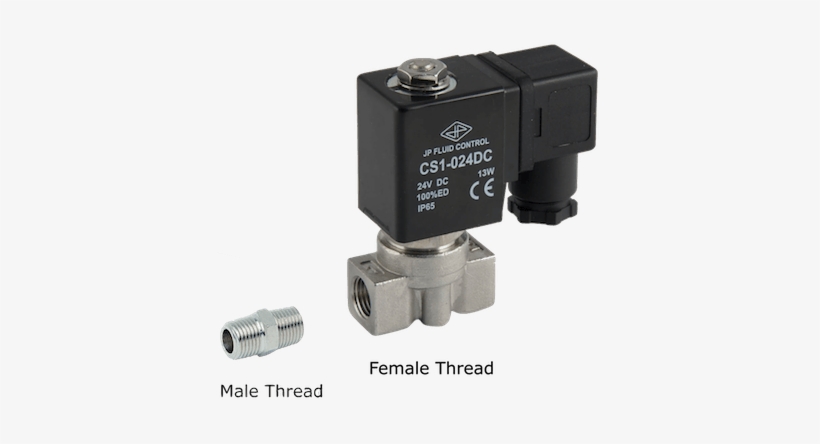 A Hexagon Nipple Fitting And A Solenoid Valve (right) - Magneetventiel St-da 1/4'' Rvs Fkm 0-13bar 230v Ac, transparent png