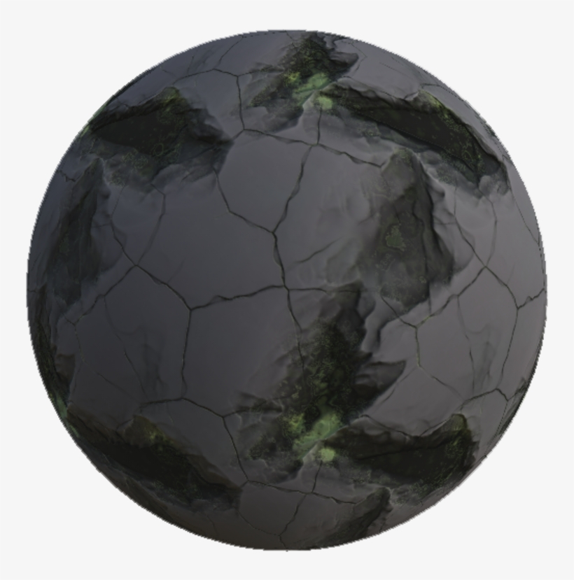 Stylized Toon Rock With Moss - Circle, transparent png