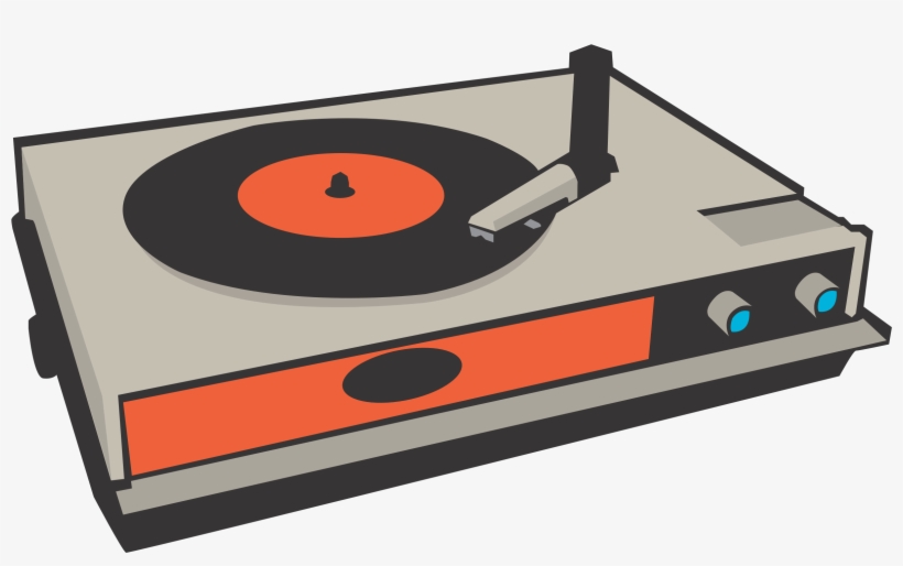 Vector Black And White Stock - Record Player Clipart Png, transparent png