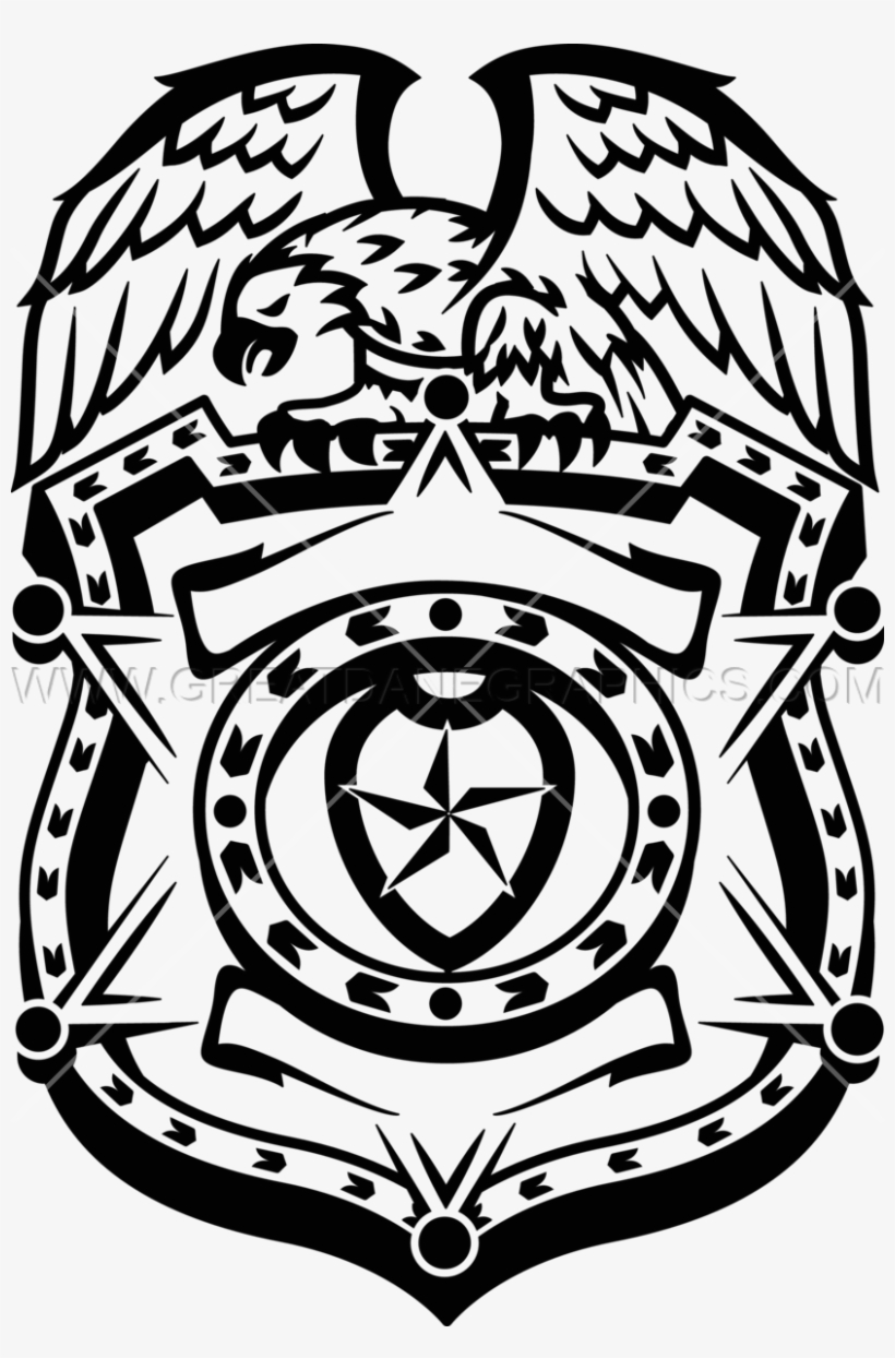 Clipart Black And White Stock Police Badge Production - Black And White Police Badge, transparent png