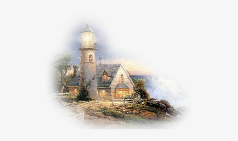 Lighthouse - Thomas Kinkade, transparent png