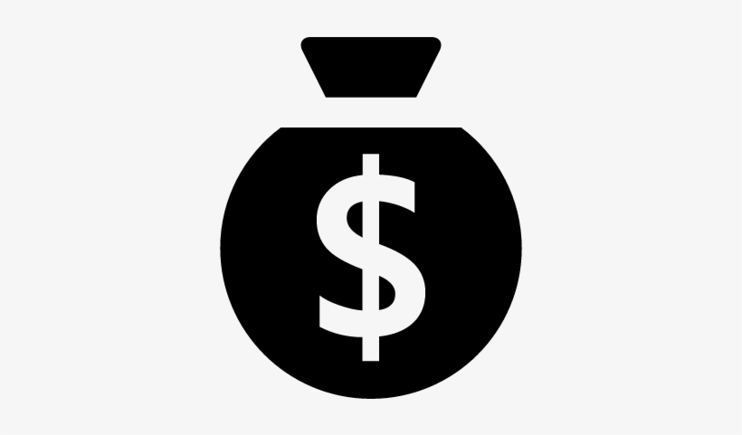 Money Bag Of Black Circular Shape With Dollars Sign - Dollar Sign With Up Arrow, transparent png