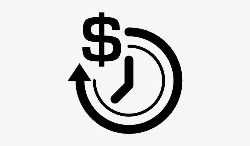 Clock With Dollar Sign Vector - Clock With Dollar Sign, transparent png