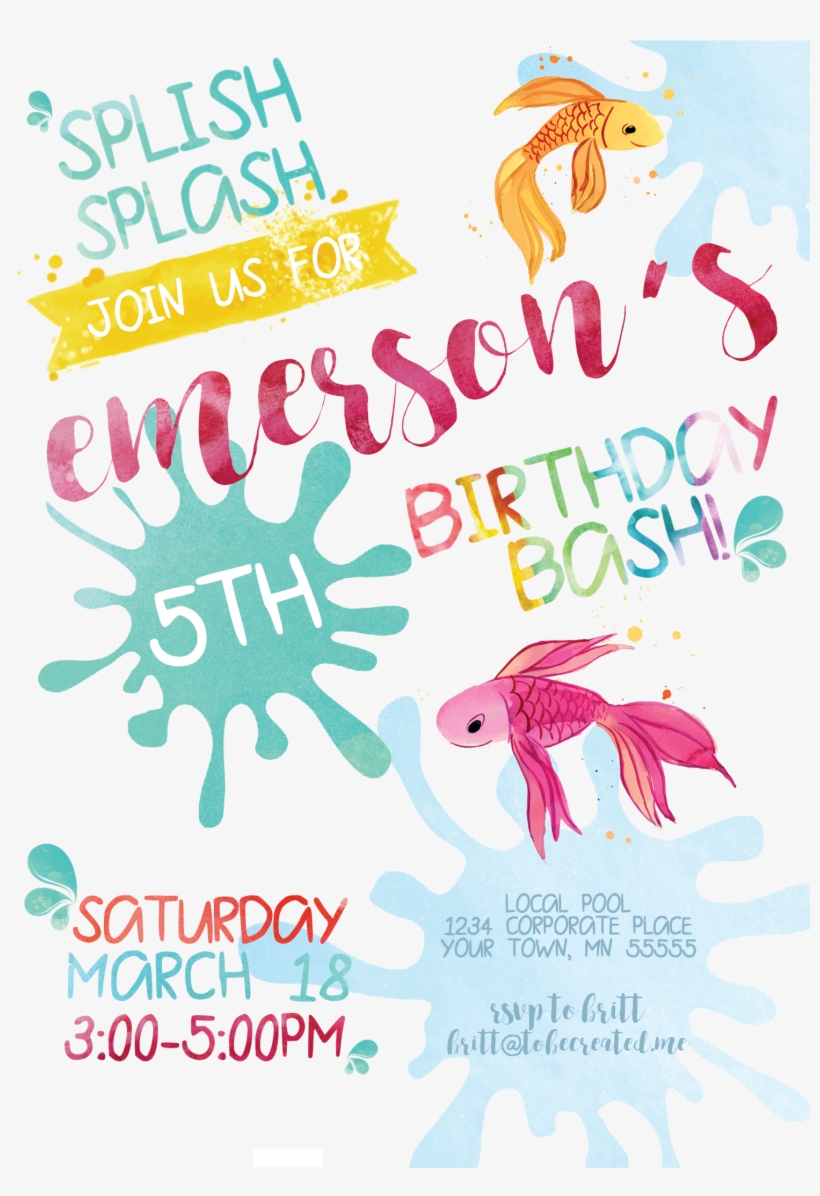 Have A Blast At This Splish Splash Birthday Party This - Illustration, transparent png