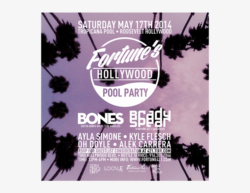 Fortune's Hollywood Pool Party - Poster, transparent png
