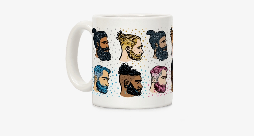 Glitter Beards, Braids And Man Buns Coffee Mug - 15 Oz. In N Out Burger Ceramic Coffee Mug, transparent png