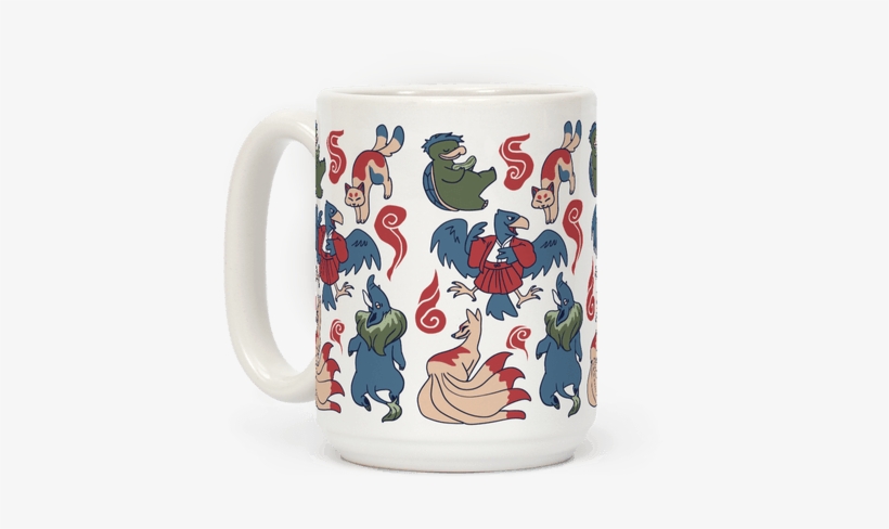 Yokai Guys Pattern Coffee Mug - T-shirt, transparent png