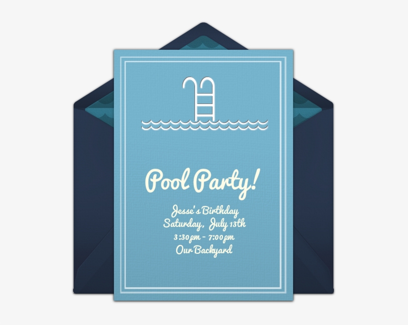 Pool Party Online Invitation - Sign, transparent png