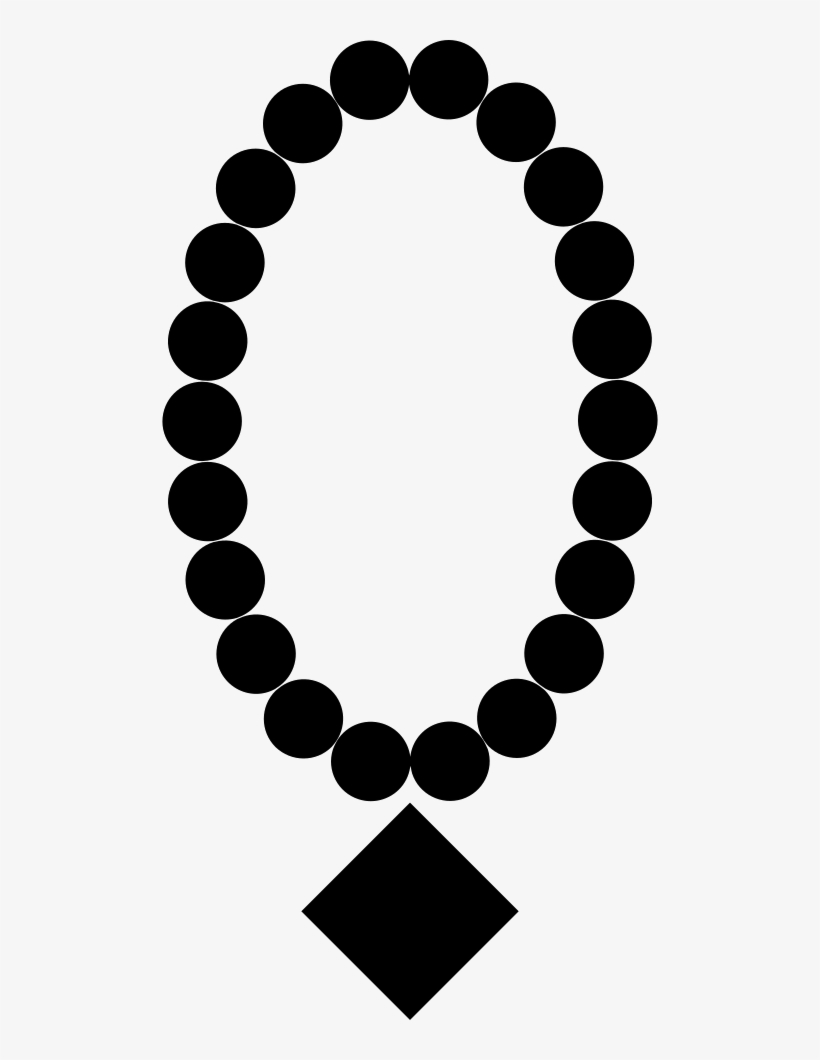 Pearl Necklace With Diamond Pendant Comments Clip Art Black And White
