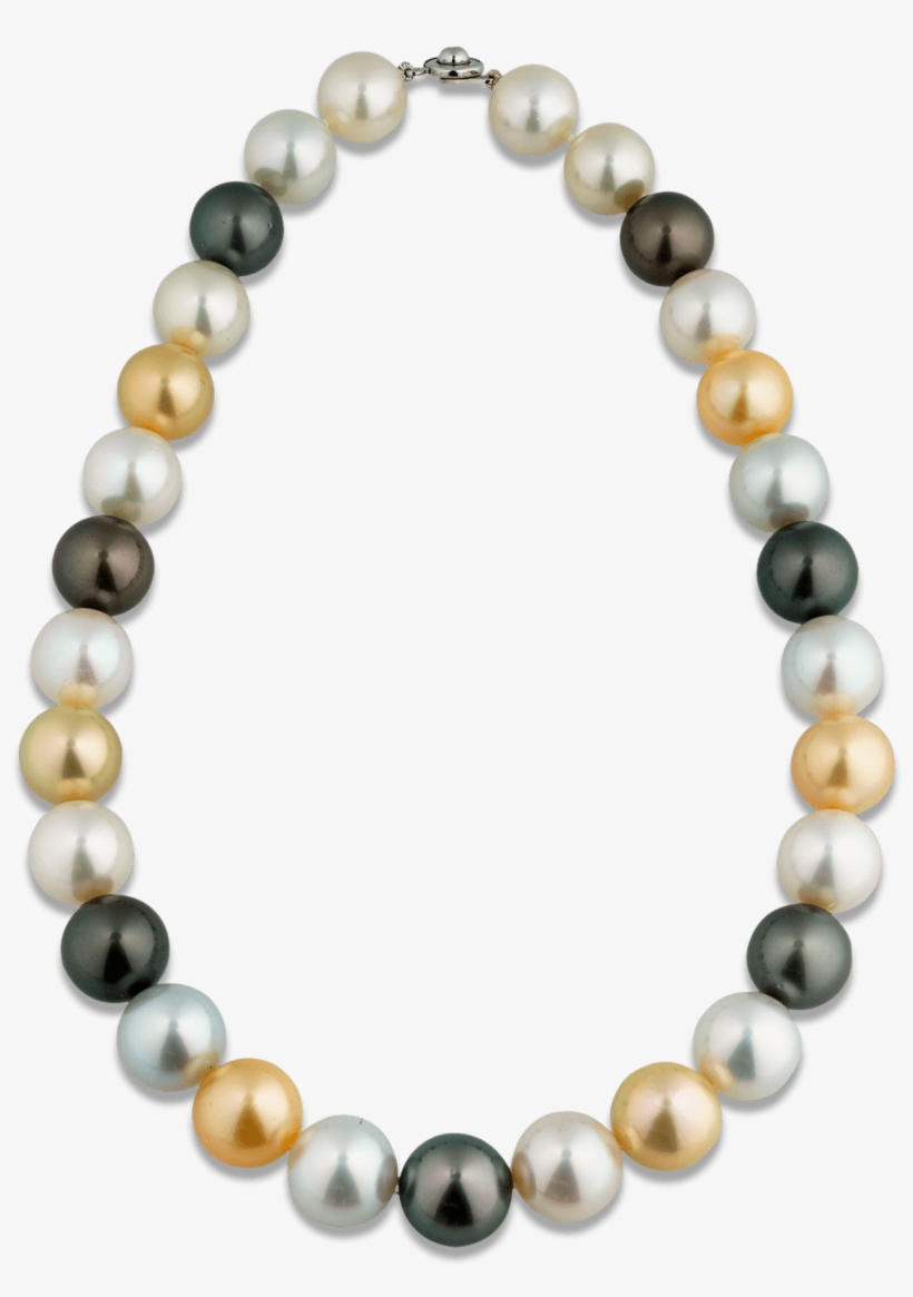 Multi-color South Sea Pearl Necklace - 18th Century Enamel Necklace, transparent png