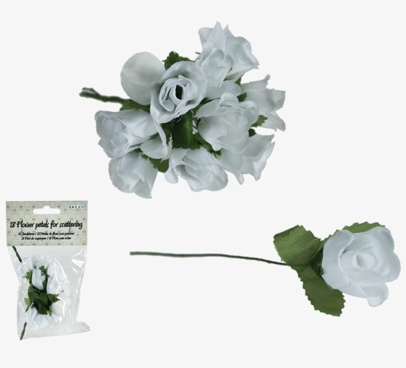 Streublumen - Rosen - Weiß - 18 Stück, transparent png