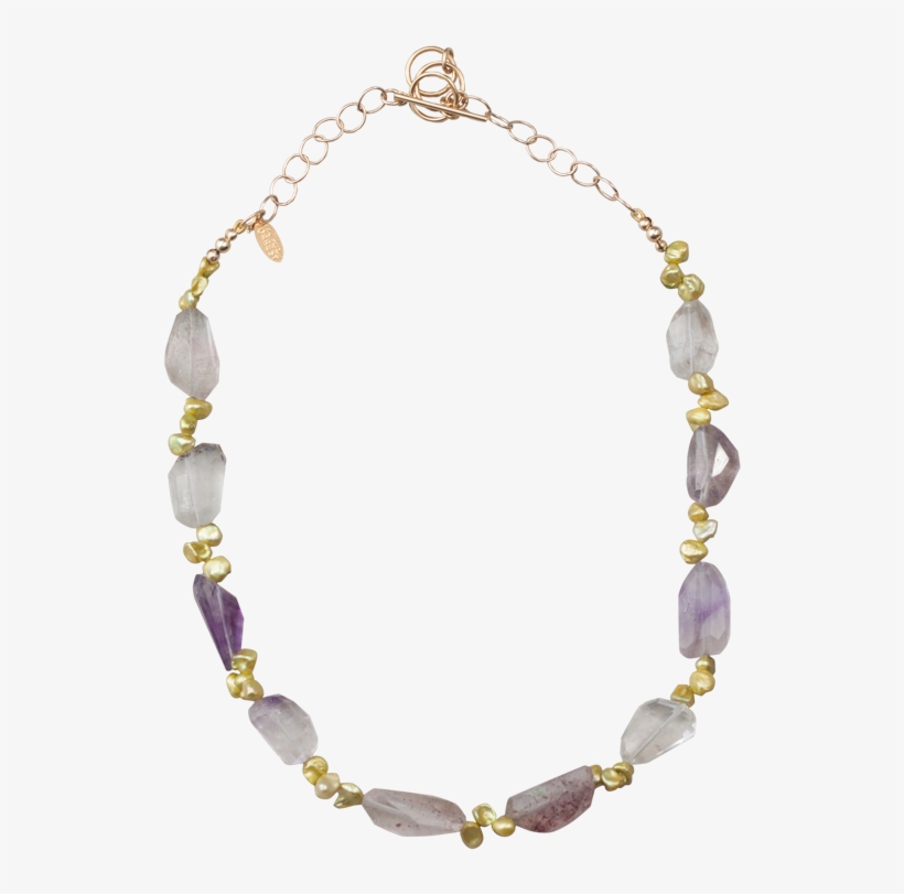 Green Pearl And Amethyst Necklace - Necklace, transparent png