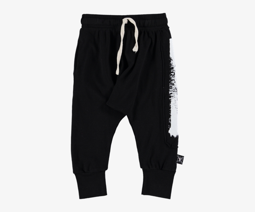 Brush Stroke Baggy Trousers Black & White - Mens Knickers, transparent png