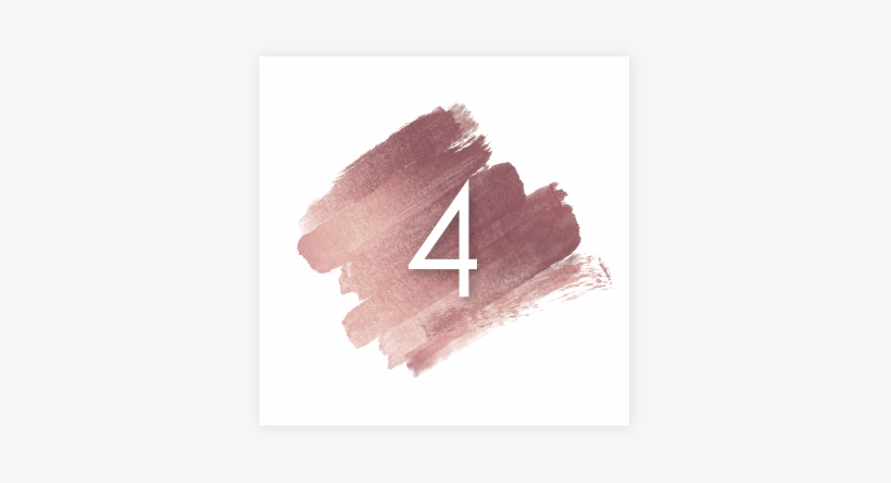 Brushstroke Table Number Set Digital Rose Gold - Number, transparent png