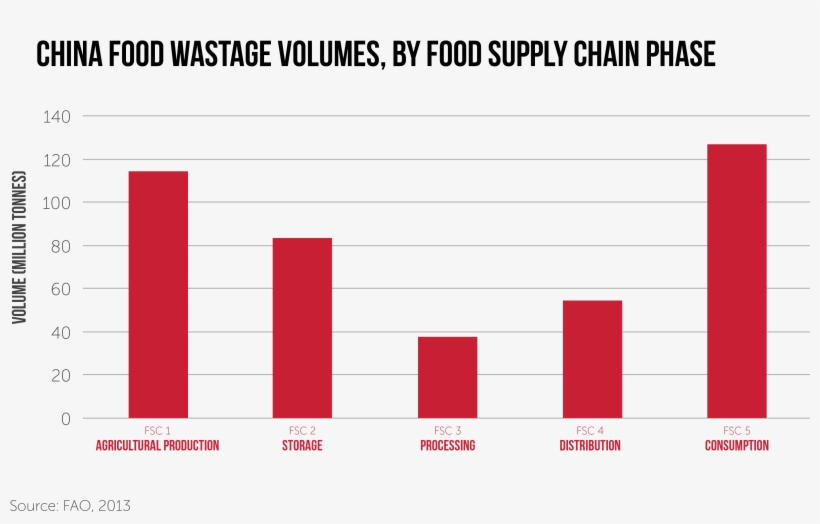 China Food Wastage Volumes By Food Supply Chain Phase-01 - Bassport Fm, transparent png