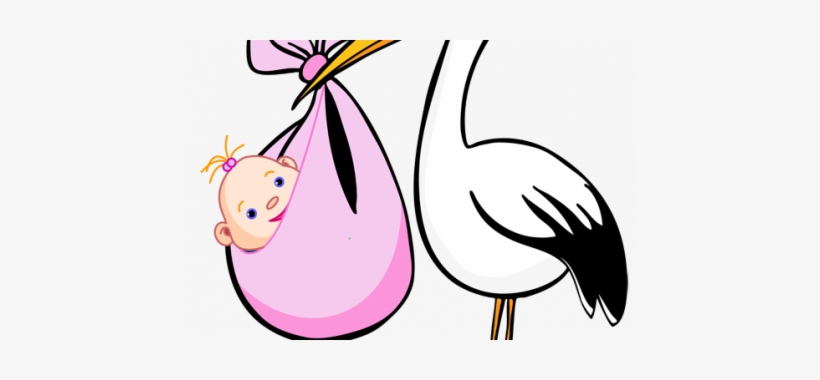 Stork Clipart Pink Stork - Birth Announcement Clipart, transparent png