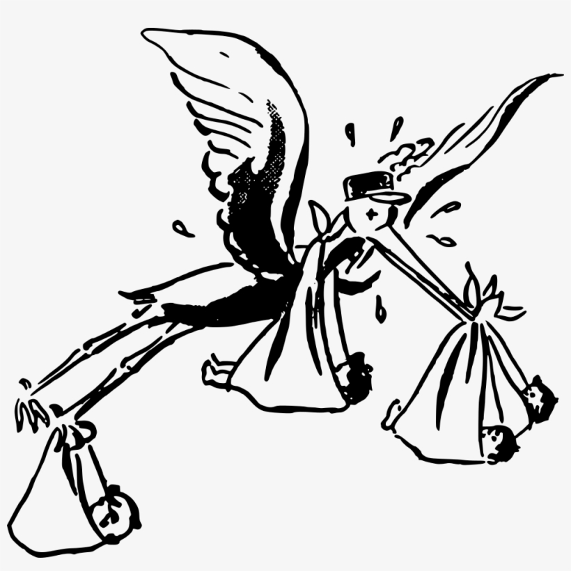 Tired Stork - Stork Clipart, transparent png