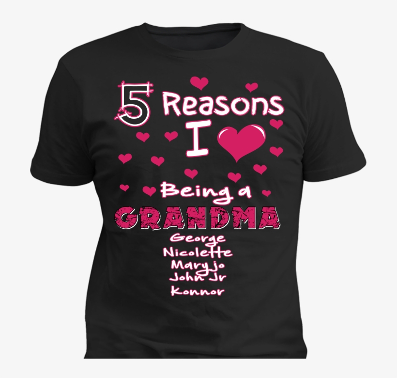 Standard Tees Standard Shirt Black 5 Reasons I Love - T-shirt, transparent png