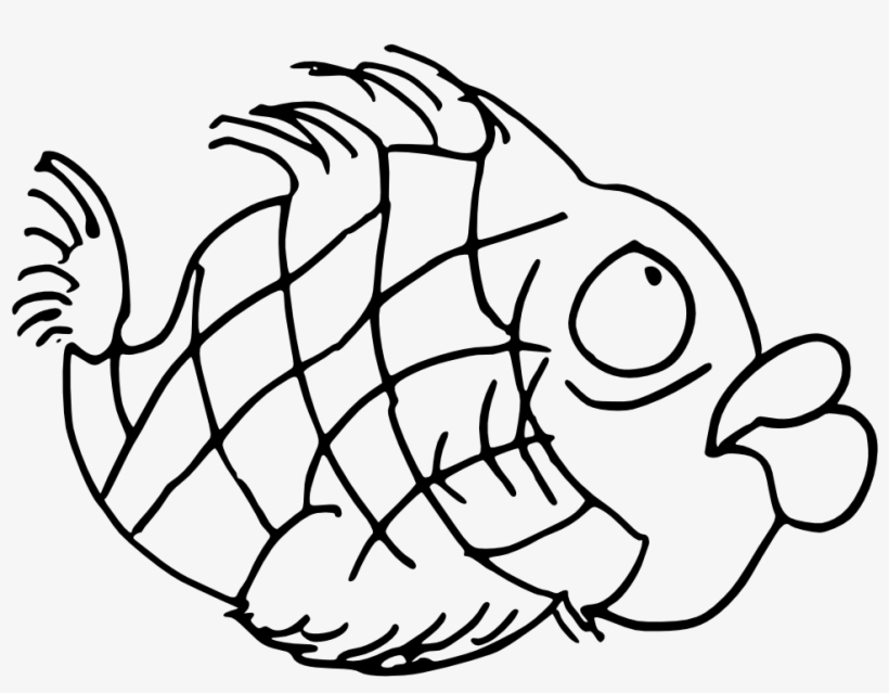 Net » Clip Art » Doodle Fish Black White Line Art Svg - Coloring Book, transparent png