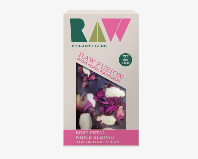 Raw Organic Fusion Chocolate Rose Petal White Almond - Raw Health Rose Petal & White Almond Raw Fusion, transparent png