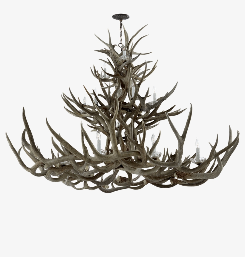 Straton Triple Tier Chandelier In Natural Bone - Ralph Lauren Antler Crystal Chandelier, transparent png