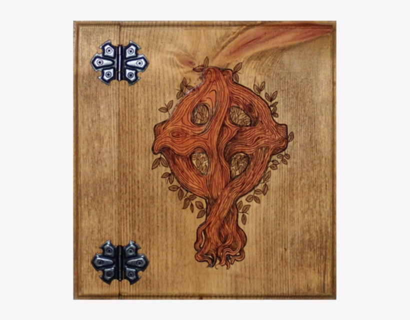 Wooden Book Of Shadows Featuring A Celtic Cross And - Wicca, transparent png
