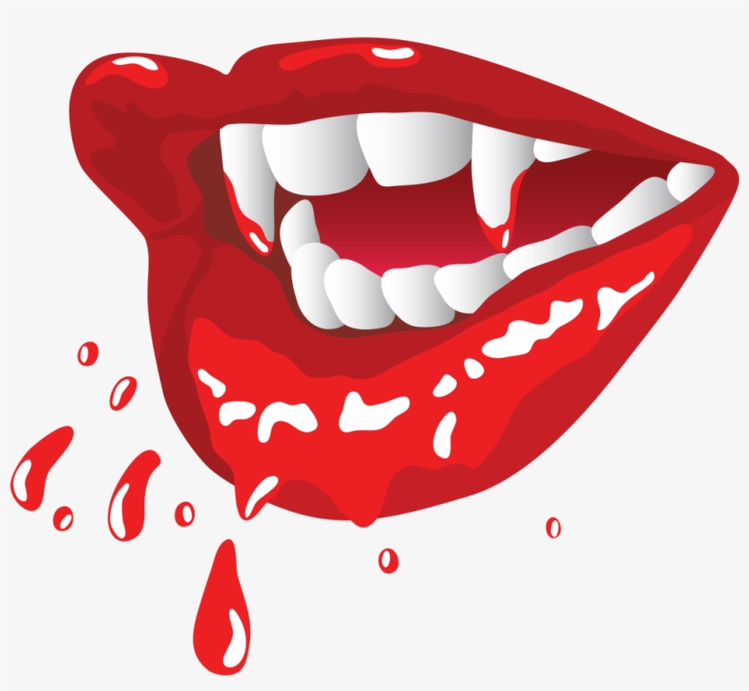 Fang Transparent Image - Blood Dripping Lips, transparent png