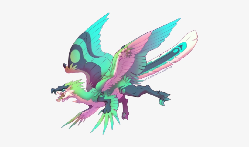 Helion Remade As A Raptor-inspired Feathery Dragon - Mythical Creature, transparent png