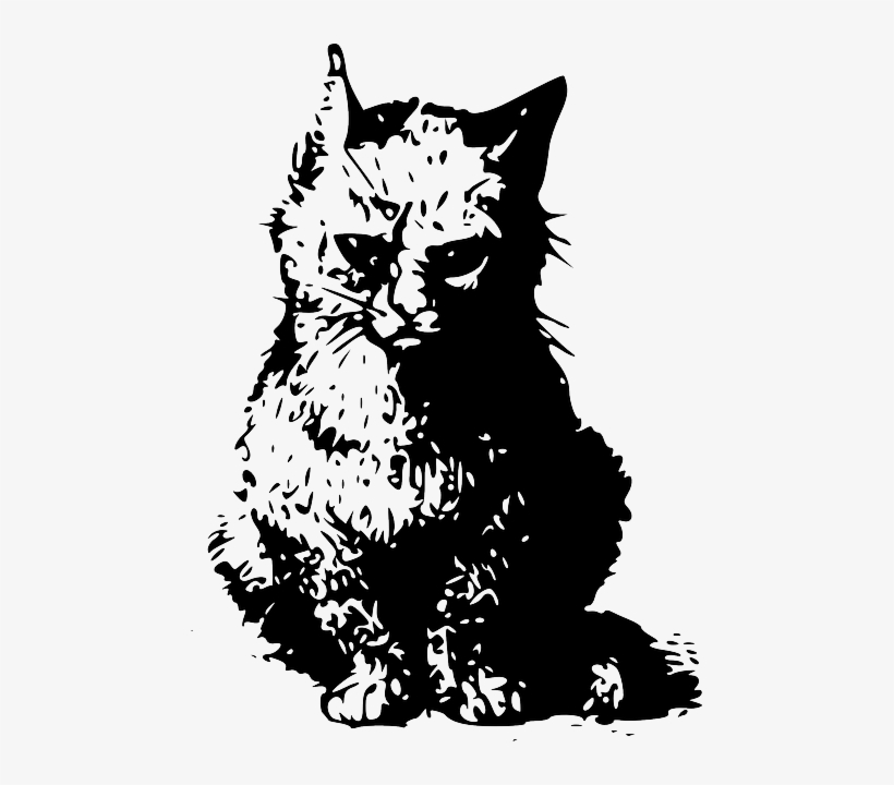 Cat, Silhouette, Illustration, Cats, Kitten, Pet - Wanted Cat Poster, transparent png