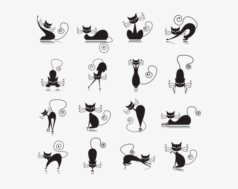 Black Cat Silhouette, transparent png