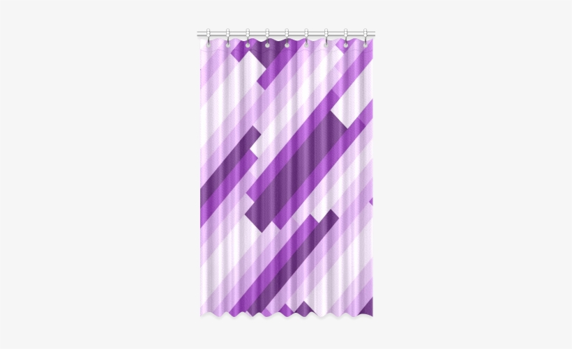 Shades Of Purple Diagonal Stripes Window Curtain 52" - Shades Of Purple, transparent png