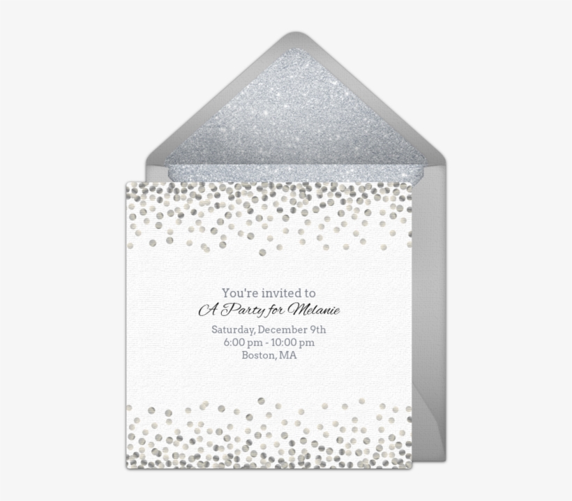 Customizable, Free Silver Sparkle Online Invitations - Happy Birthday Black And Silver, transparent png