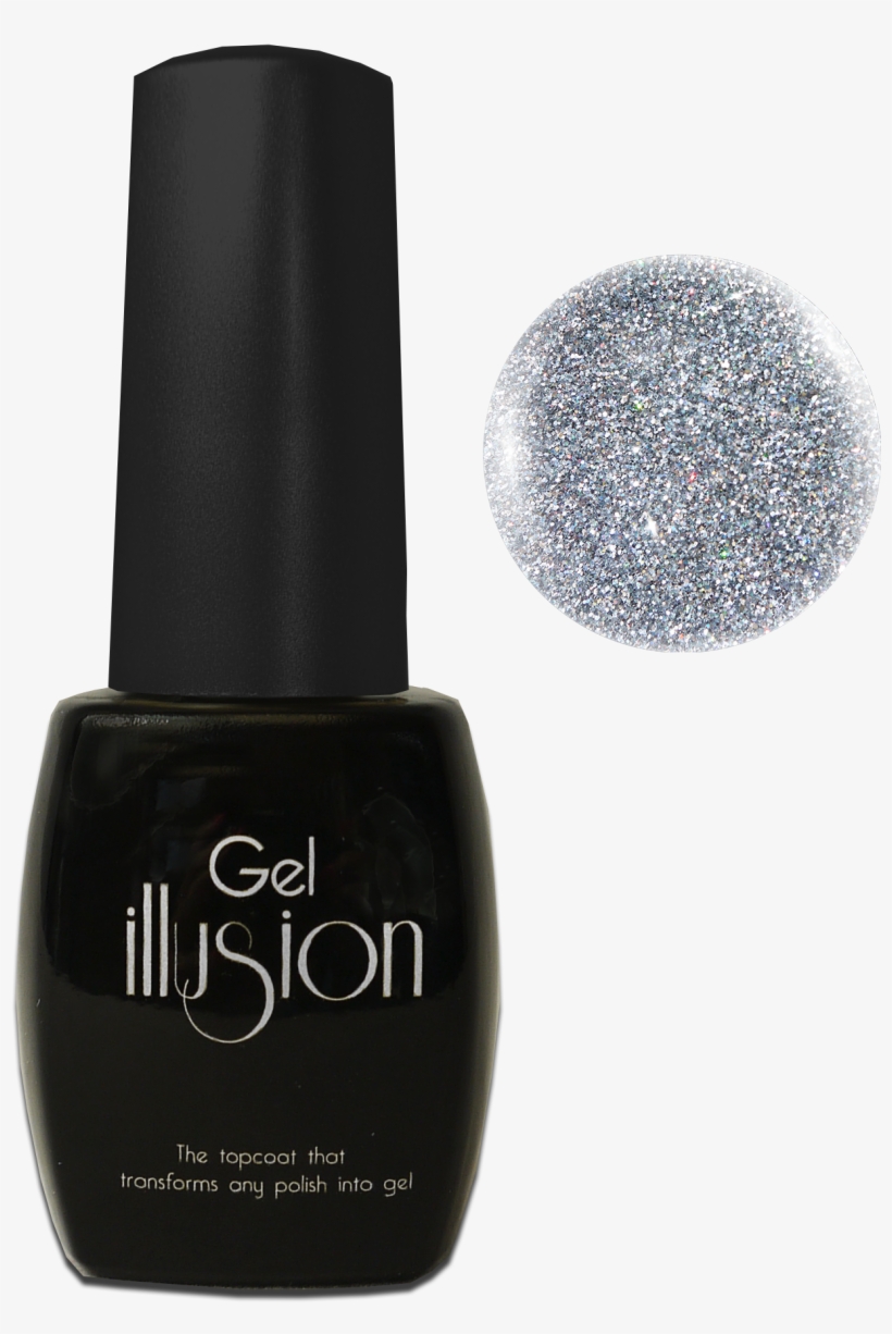 Star Gel Illusion Silver Glitter Top Coat 14ml - Nail Polish, transparent png