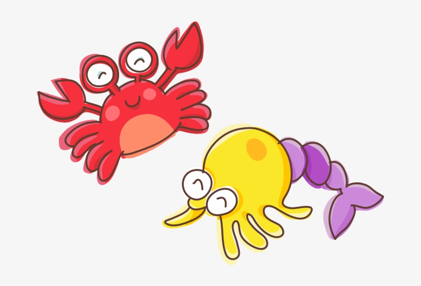 Crab And Hermit Crab - Paguro Disegno, transparent png