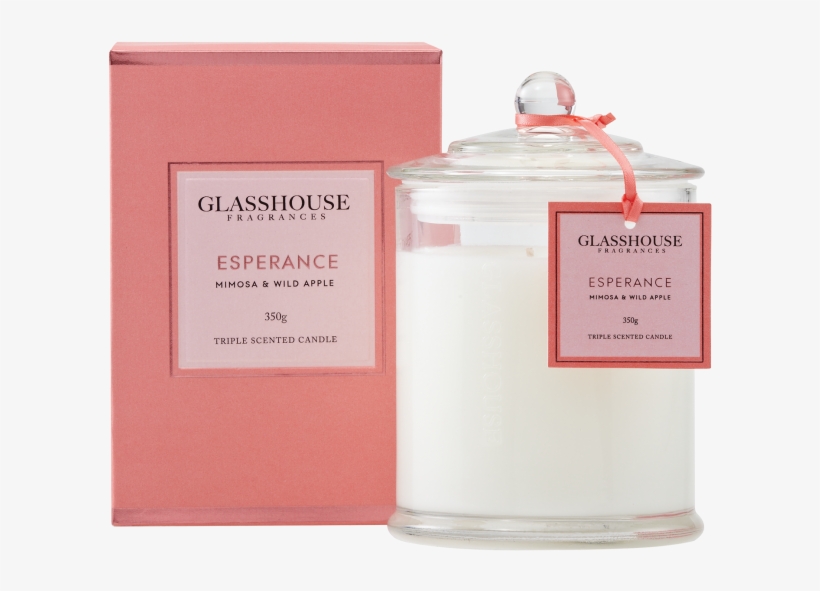 Esperance Mimosa & Wild Apple 350g Triple Scented Candle - Glasshouse Triple Scented Candle - Esperance (mimosa, transparent png