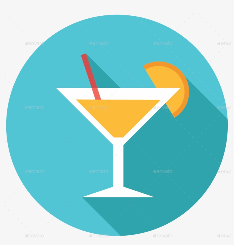 Martini Clipart Mocktail - Drink Flat Icon Png, transparent png