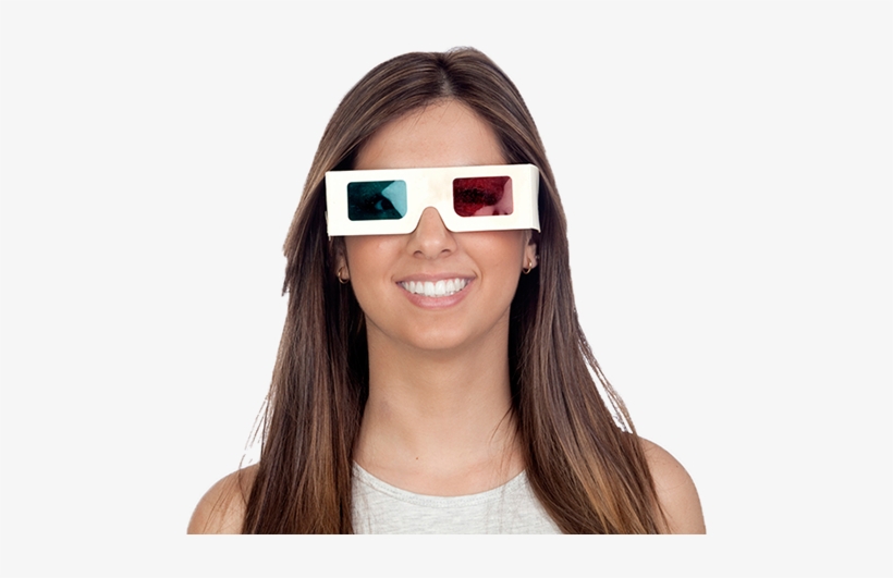 Girl With 3d Glasses, transparent png