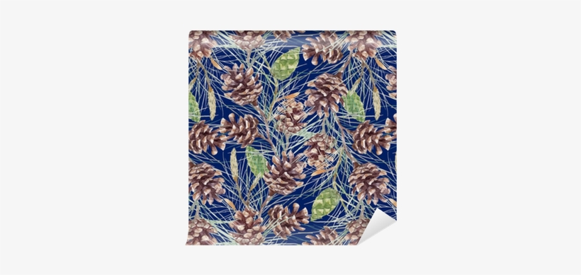 Watercolor Fir Cone Vector Pattern Wallpaper • Pixers® - Placemat, transparent png