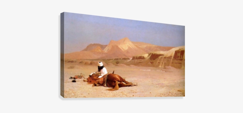 The Arab And His Steed In The Desert Canvas Print - Horse Leon Jean Gerome, transparent png