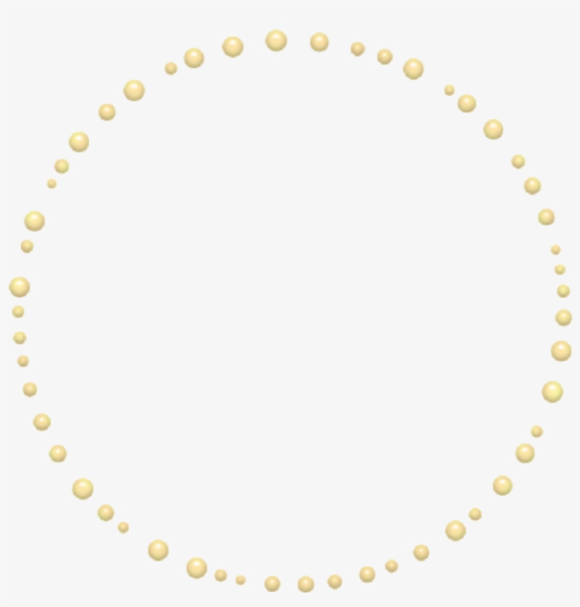 Mq Yellow Pearls Round Frame Frames Border Borders - Cercle Pointillé Rond Illustrator, transparent png