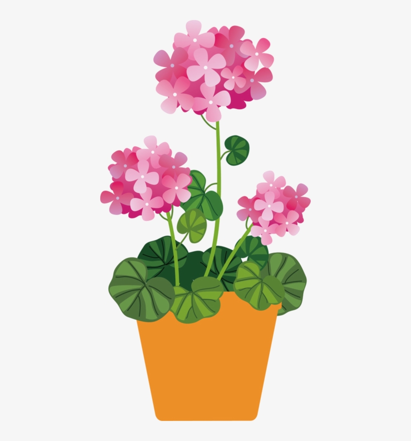 E2576a88 - Pink Flowers Pot Clipart, transparent png