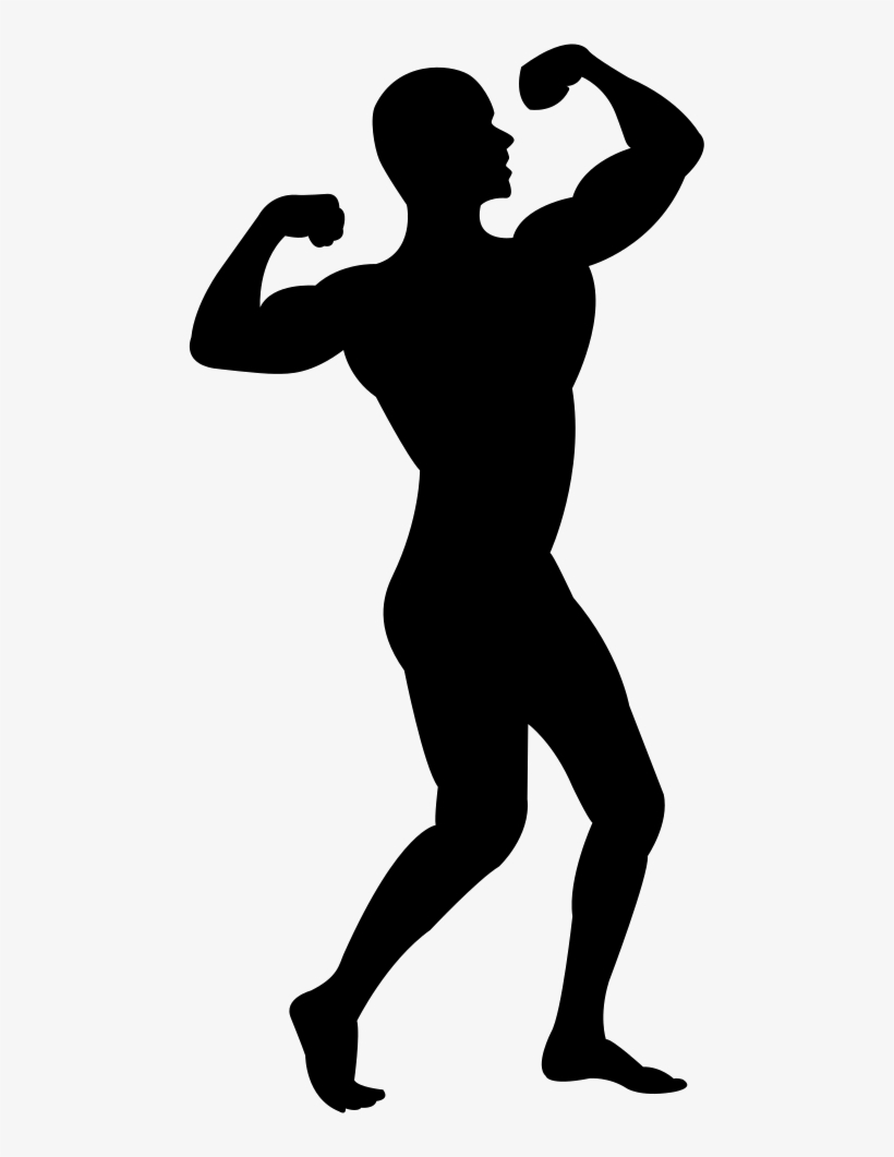 Muscle Man Silhouette Clip Art At Getdrawings - Muscle Man Silhouette, transparent png