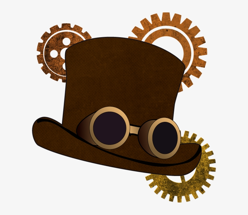 Steampunk Hat And Gears - Vector Graphics, transparent png