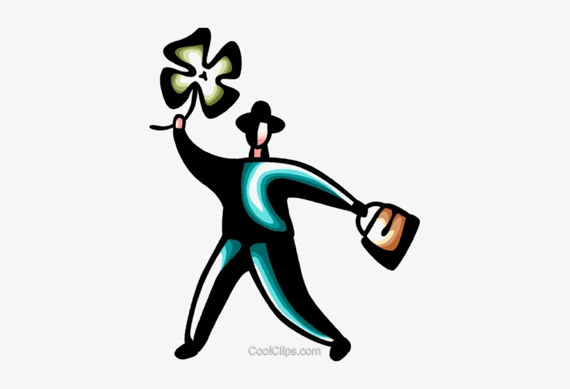 Businessman With Four Leaf Clover Royalty Free Vector - Royalty Payment, transparent png
