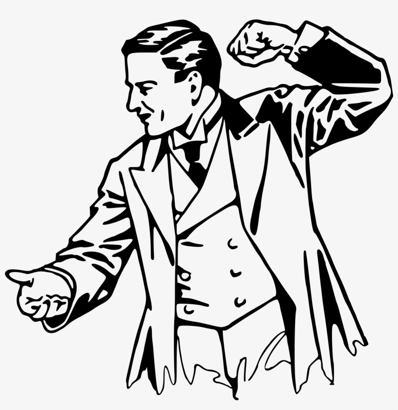 Clipart Black And White Big Image Png - Angry Man Clip Art Black And White, transparent png